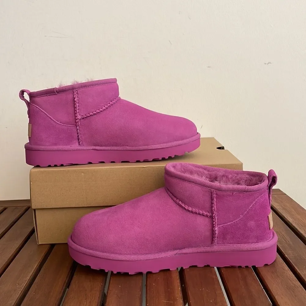 UGG Classic Ultra Mini Booties Mangosteen USA Women Size 9/UK 7/EU 40